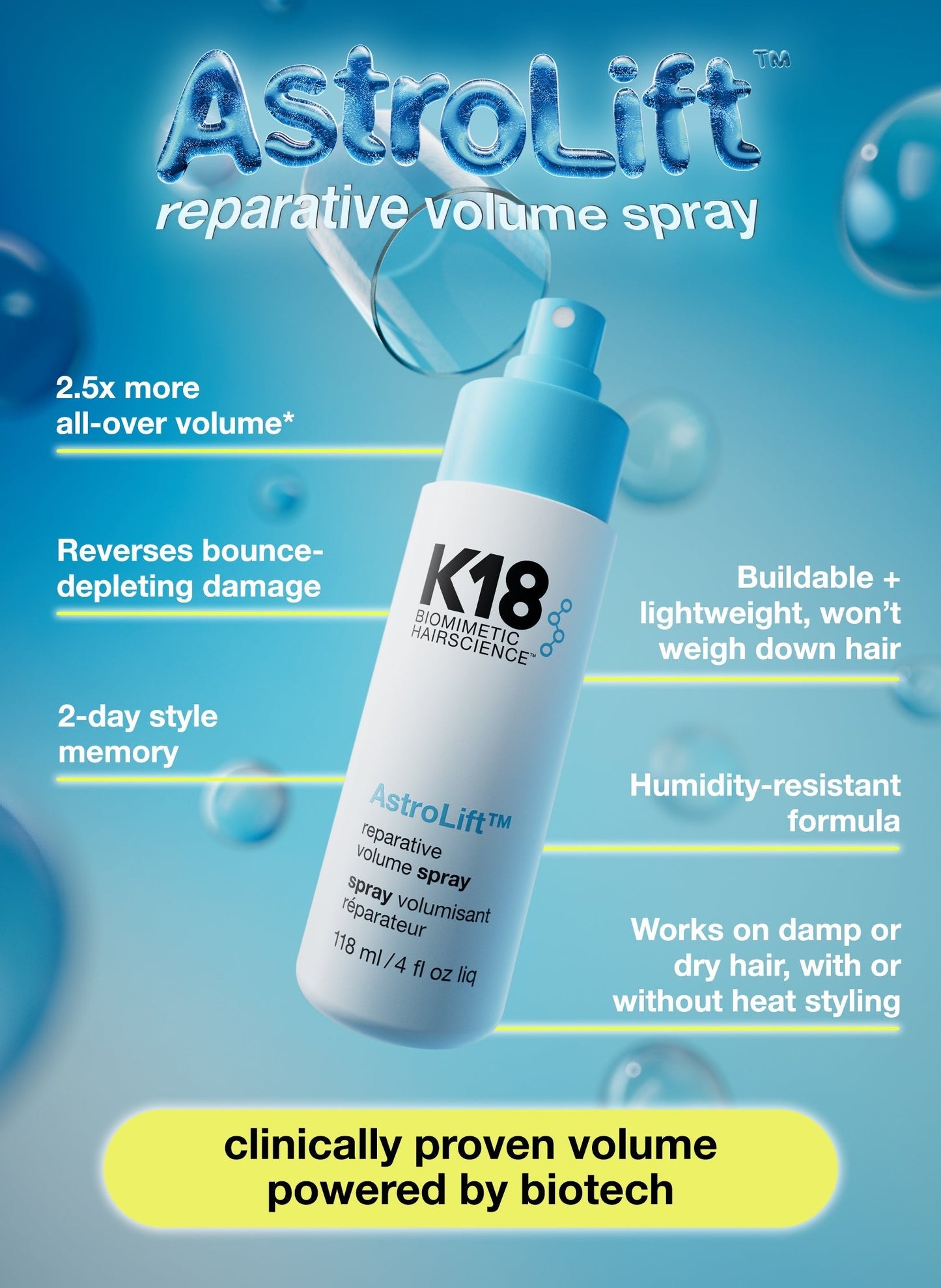 AstroLiftTM reparative volume spray 4oz