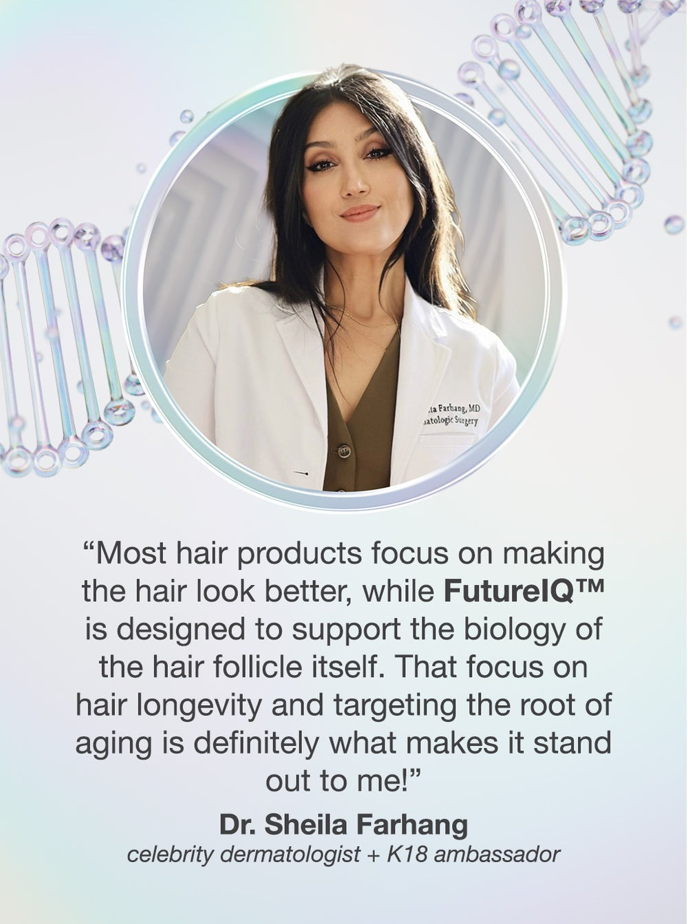 FutureIQTM biomimetic hair longevity serum